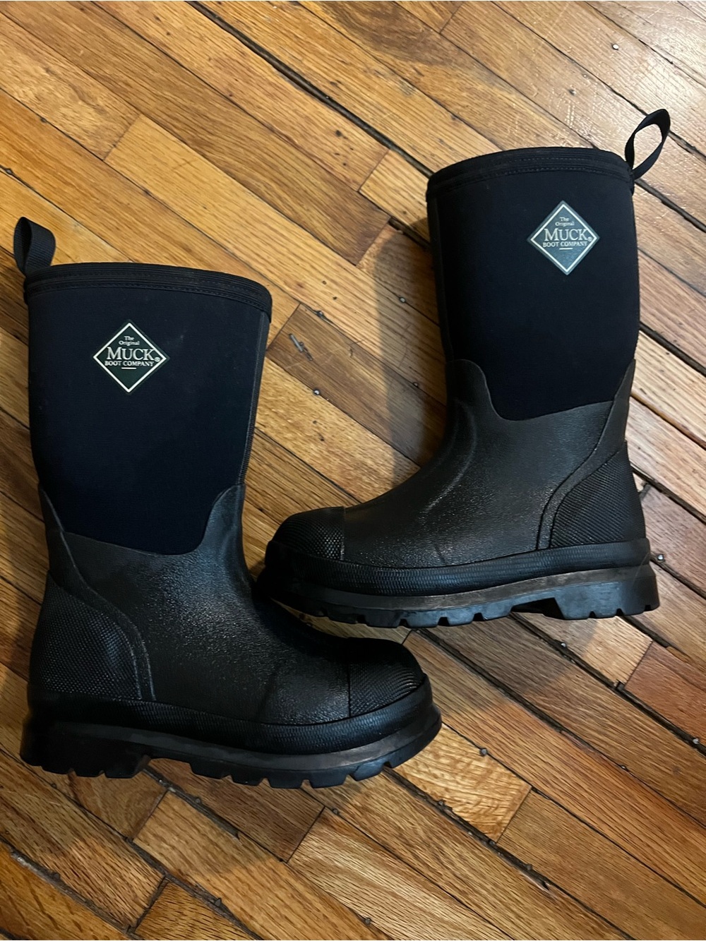 MUCK KIDS CHORE CLASSIC Black Waterproof Boots SIZE 12 -EUC
